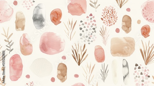 Abstract Watercolor Pattern with Neutral Colors