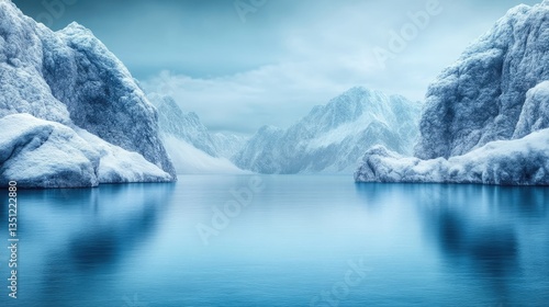 Wallpaper Mural Frozen Mountain Lake Scene Torontodigital.ca