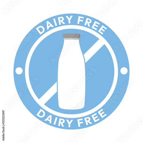 Dairy free sign or Dairy free symbol vector isolated in flat style. Best Dairy free sign vector for product packaging design element. Dairy free symbol for packaging design element.