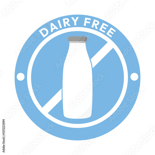 Dairy free sign or Dairy free symbol vector isolated in flat style. Best Dairy free sign vector for product packaging design element. Dairy free symbol for packaging design element.