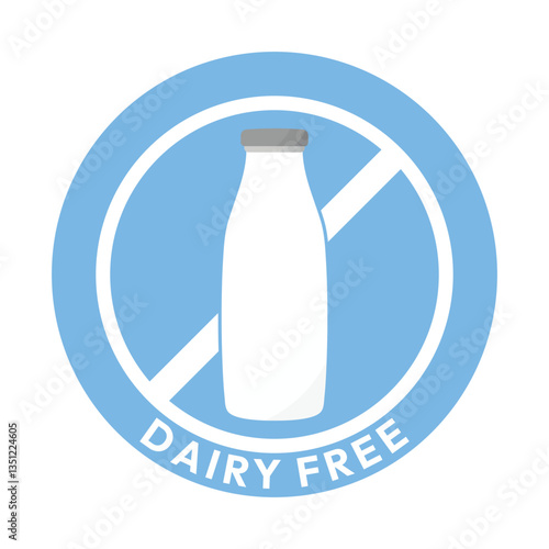 Dairy free sign or Dairy free symbol vector isolated in flat style. Best Dairy free sign vector for product packaging design element. Dairy free symbol for packaging design element.