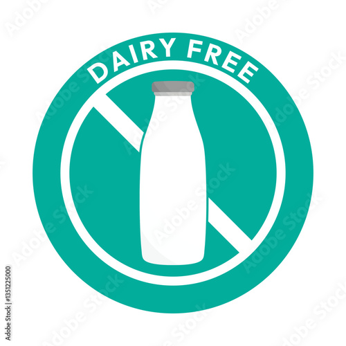 Dairy free sign or Dairy free symbol vector isolated in flat style. Best Dairy free sign vector for product packaging design element. Dairy free symbol for packaging design element.