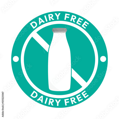 Dairy free sign or Dairy free symbol vector isolated in flat style. Best Dairy free sign vector for product packaging design element. Dairy free symbol for packaging design element.
