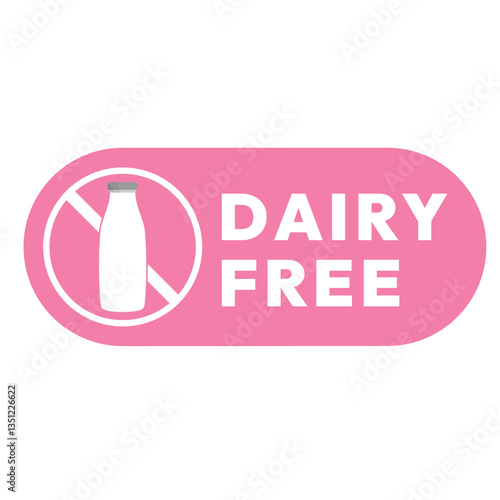Dairy free sign or Dairy free symbol vector isolated in flat style. Best Dairy free sign vector for product packaging design element. Dairy free symbol for packaging design element.