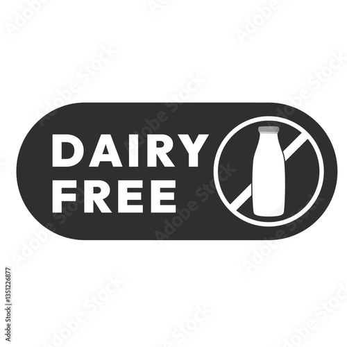 Dairy free sign or Dairy free symbol vector isolated in flat style. Best Dairy free sign vector for product packaging design element. Dairy free symbol for packaging design element.