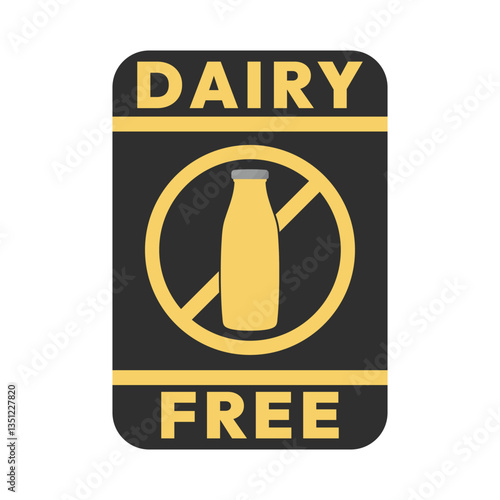 Dairy free sign or Dairy free symbol vector isolated in flat style. Best Dairy free sign vector for product packaging design element. Dairy free symbol for packaging design element.