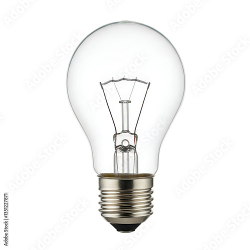 A light bulb on a white background on a transparent background