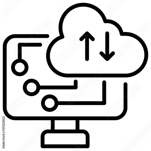 Cloud Computing Outline Icon