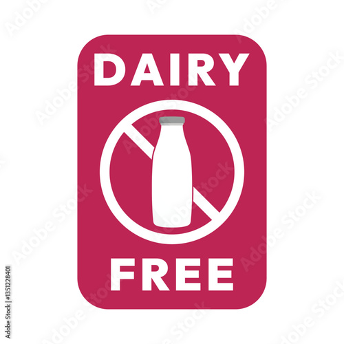 Dairy free sign or Dairy free symbol vector isolated in flat style. Best Dairy free sign vector for product packaging design element. Dairy free symbol for packaging design element.