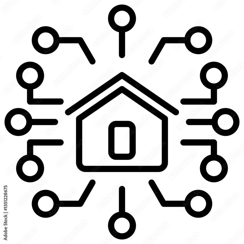 Property Technology Outline Icon Property Technology Outline Icon