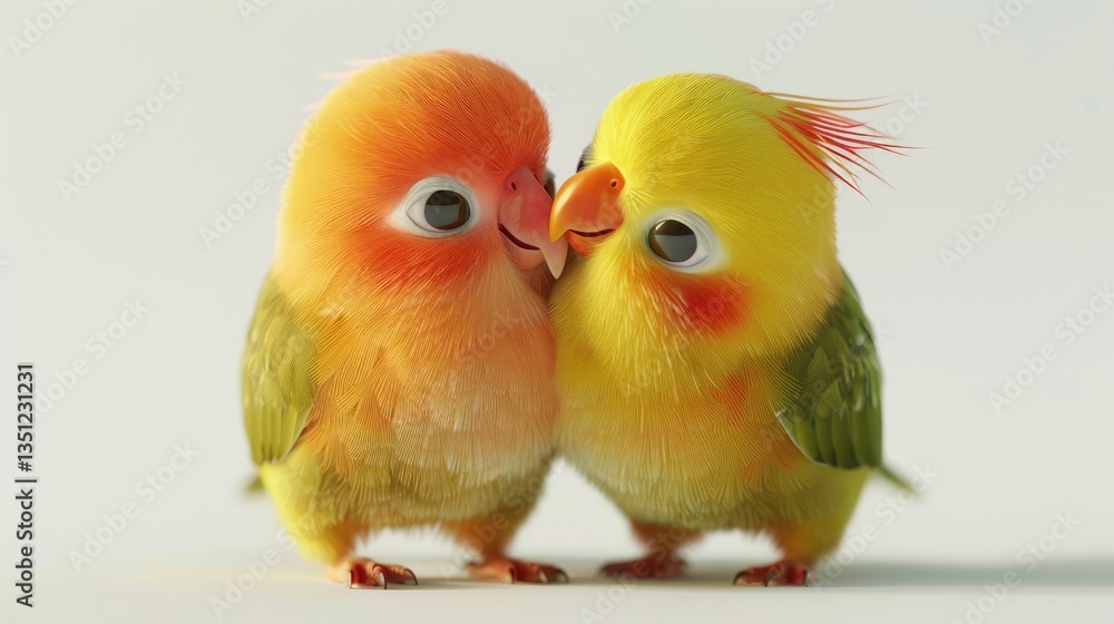 Fototapeta premium Two Lovebirds, A Tender Moment