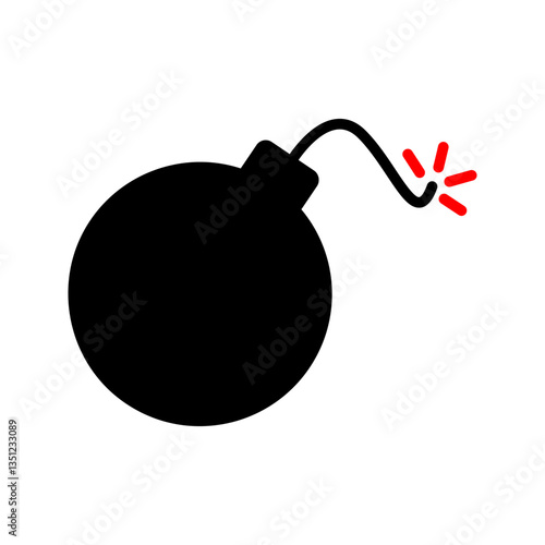 Bomb vector isolated icon. Emoji illustration. Bomb vector emoticon  vector illustration, pictogram isolated on white background. color editable