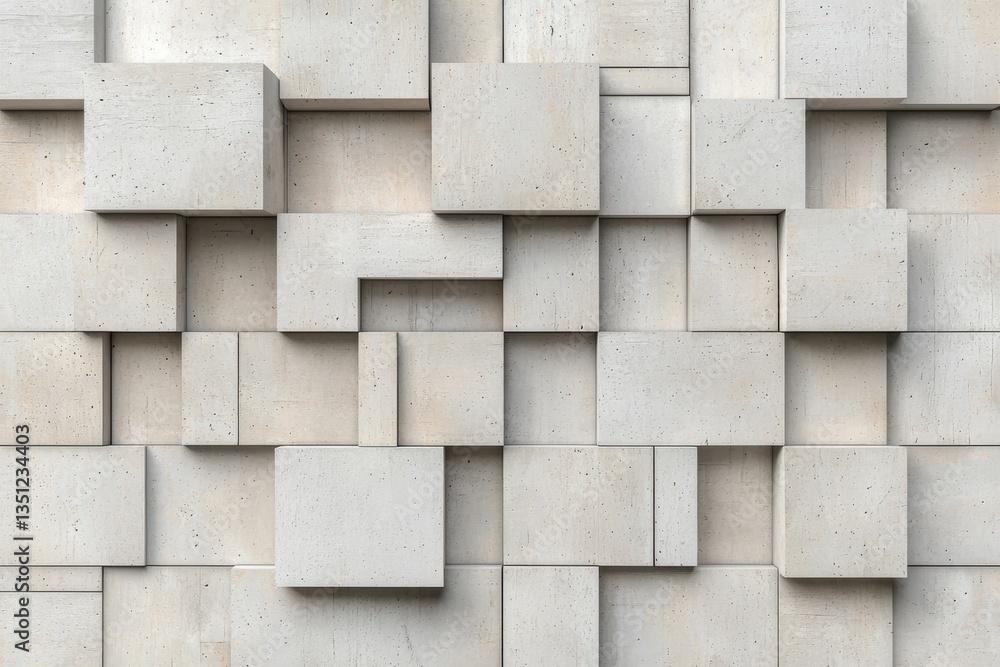 Textured Gray Concrete Wall Featuring Abstract Block Design Pattern Textured Gray Concrete Wall Featuring Abstract Block Design Pattern