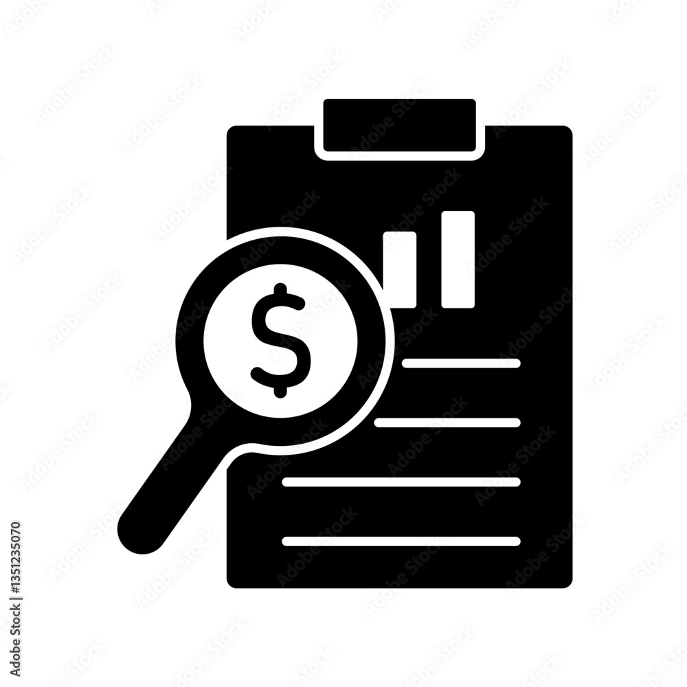 Icon a financial audit, isolated against a clean background. Icon a financial audit, isolated against a clean background.