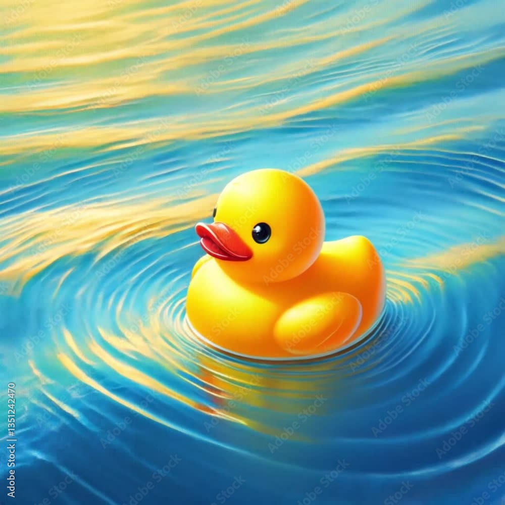 Yellow rubber duck floating on calm, rippling water, showcasing playful charm and bright contrast.
Yellow rubber duck floating on calm, rippling water, showcasing playful charm and bright contrast.