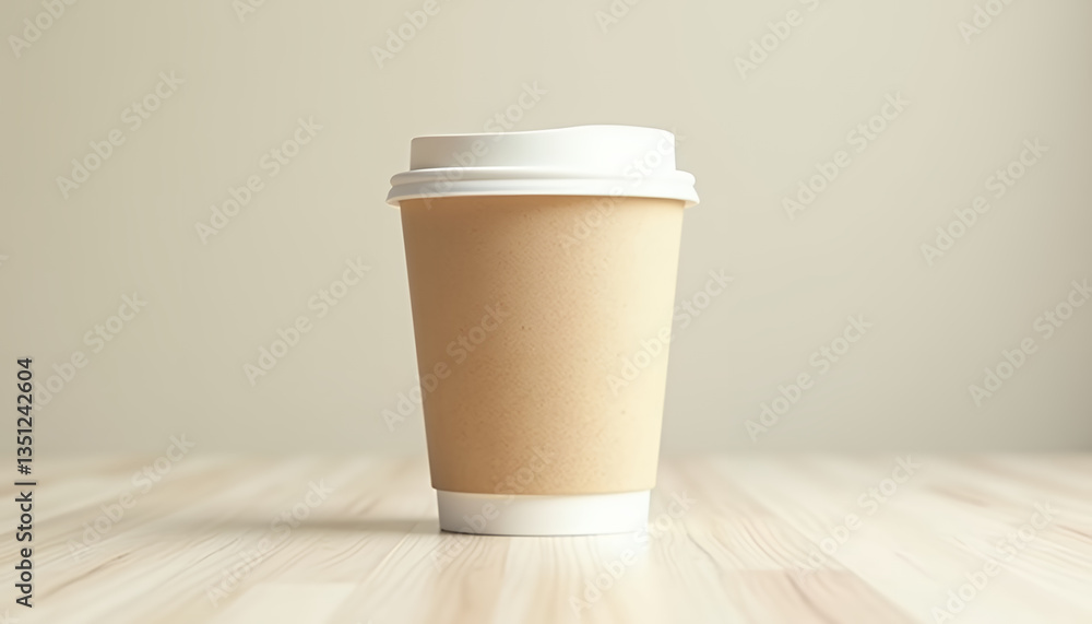 mockup paper cup with coffee on table mockup paper cup with coffee on table
