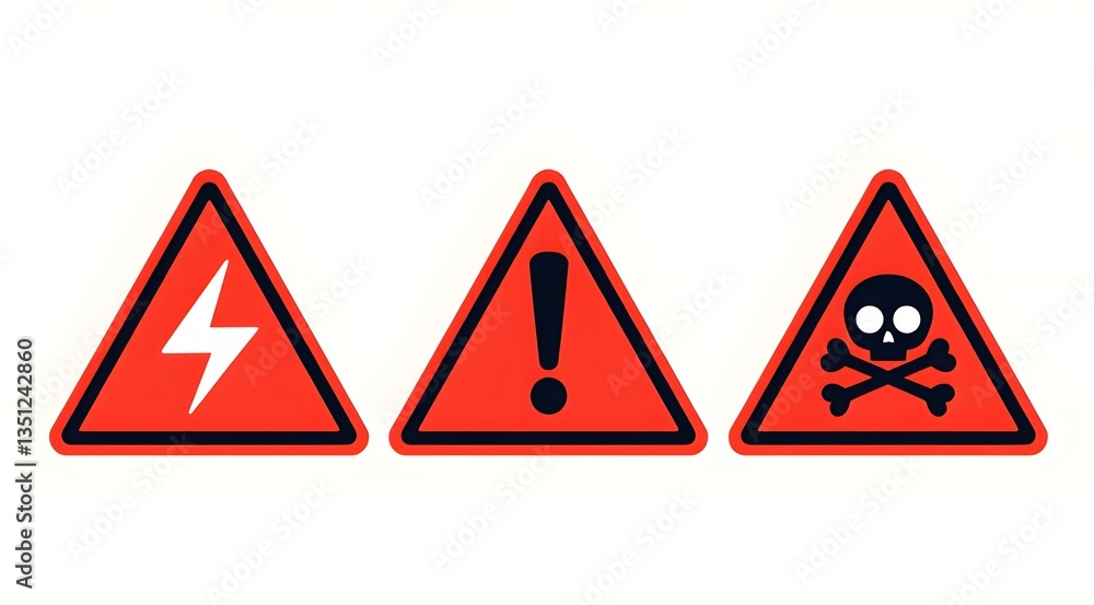 Danger warning sign combination Danger warning sign combination