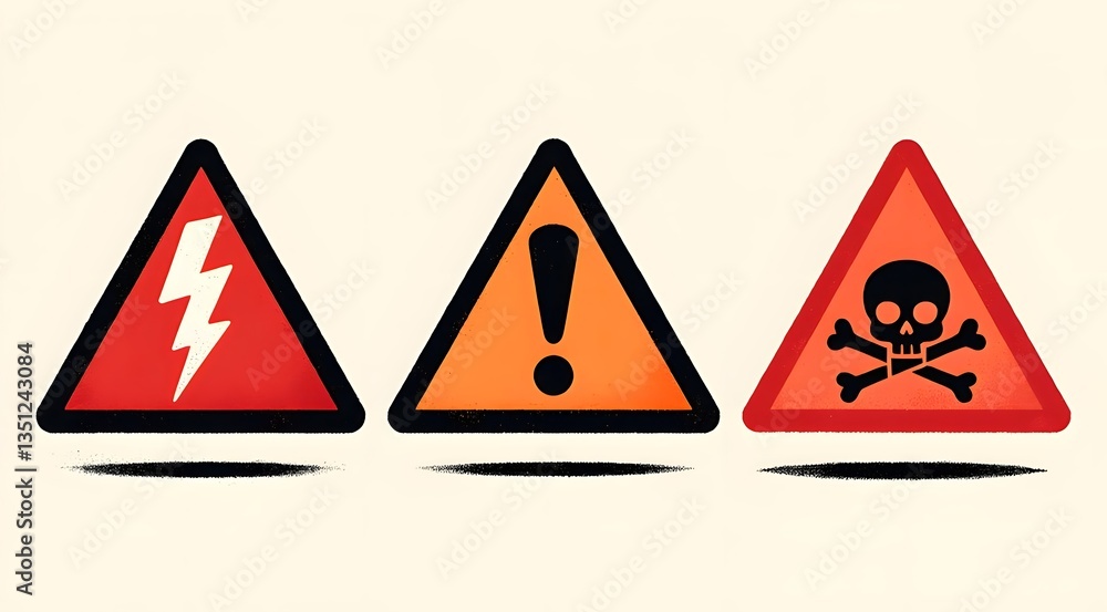 Danger warning sign combination Danger warning sign combination