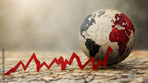 Abstract Digital Art of Earth with Cityscape – Global Interconnectedness & Urban Development