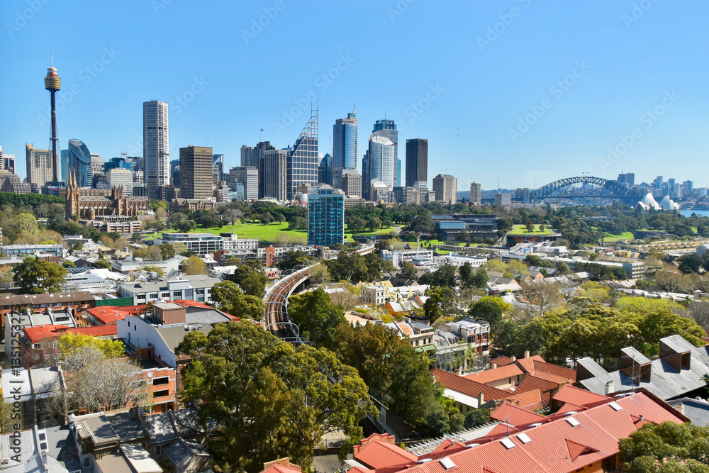 Naklejka premium Sydney Australia Skyline