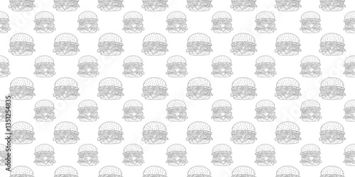 doodle burger pattern background. doodle fast food burger seamless pattern background. seamless pattern of burger in doodle style. Seamless Pattern of a Cheese Burger or Hamburger. hamburger pattern.