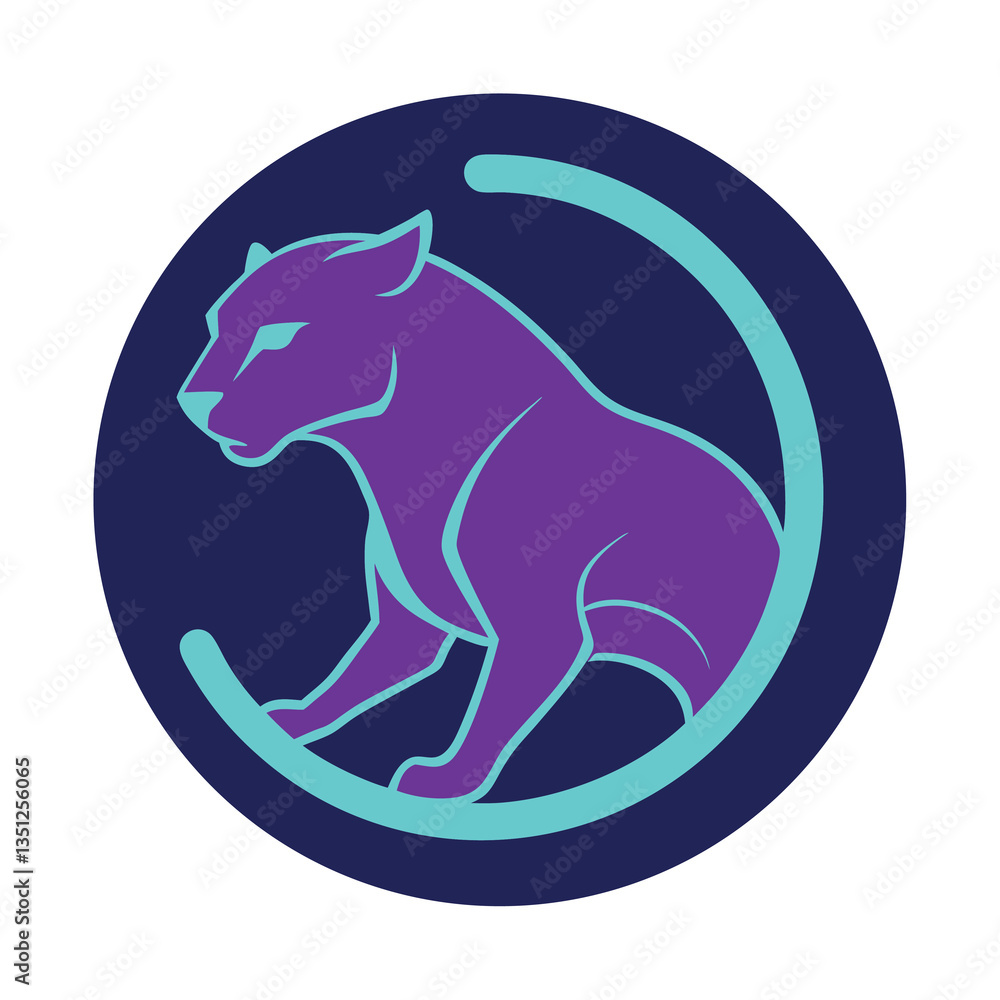 Fototapeta premium black panther on a white background