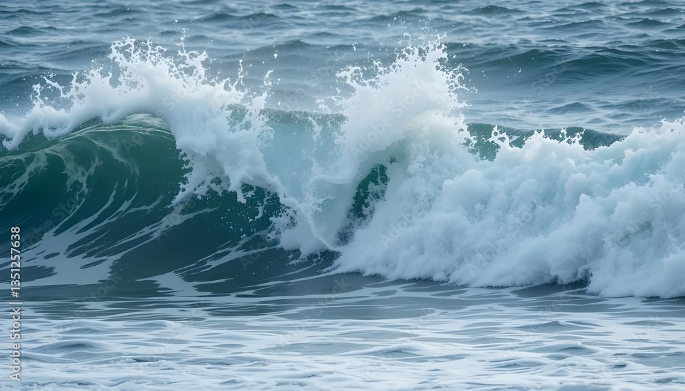 Intense Waves Collide and Surge, Creating a Breathtaking Display of Foam and Ocean Energy Intense Waves Collide and Surge, Creating a Breathtaking Display of Foam and Ocean Energy