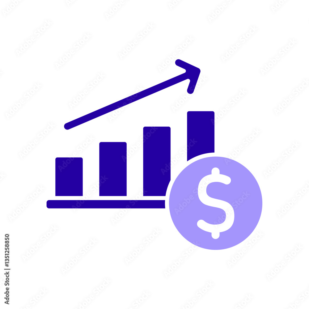 Icon a revenue, isolated against a clean background. Icon a revenue, isolated against a clean background.