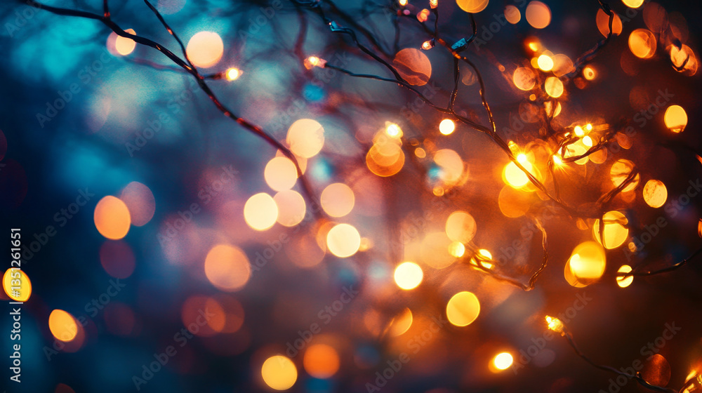 Warm Golden Bokeh Lights Festive String Lights Sparkling Holiday Background Warm Golden Bokeh Lights Festive String Lights Sparkling Holiday Background