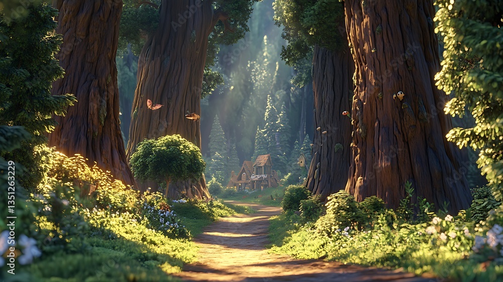 Obraz premium Magical morning light in ancient grove images
