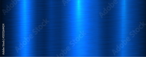 Brushed metal texture background, blue shiny lustrous metallic 3d background.