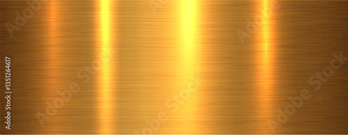 Brushed metal gold texture background, golden shiny lustrous metallic 3d background.