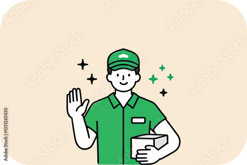 Modern Logistics Illustration: Speedy Courier Service Delivering Packages with Precision and Customer Happiness