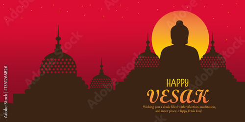 Happy Buddha Purnima poster, banner, card set. Happy Vesak Day greeting flayer, cover for web or banner background  wishes greetings with a buddha minimalist and trendy.
