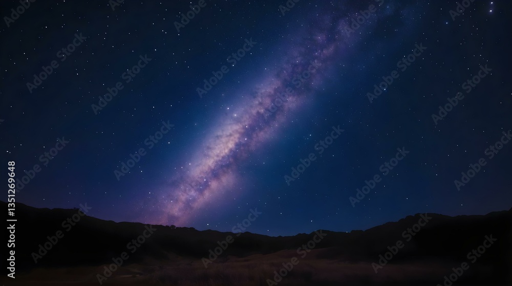 Milky Way Galaxy Rising Over Majestic Mountain Milky Way Galaxy Rising Over Majestic Mountain