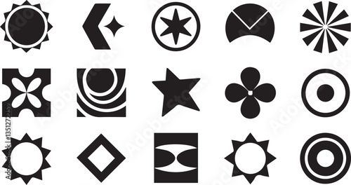 some silhouette Abstract brutal shapes geometric.