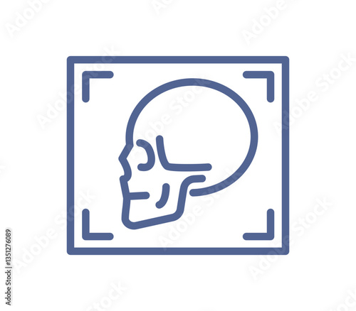 Outline medical equipment, modern technology for diagnosis of various disease, lineart pictogram, simple linear flat vector illustration isolated on white background.