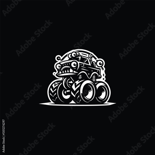 black and white vector illustration of a car