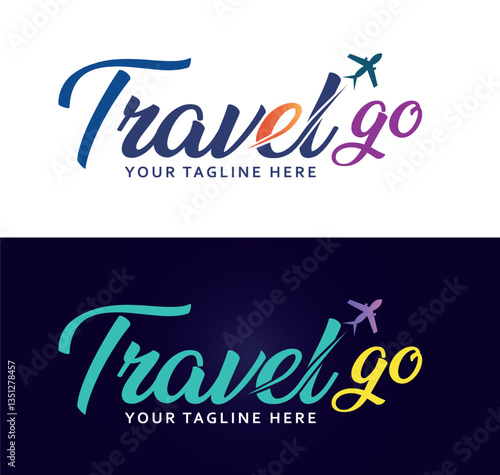 travel logo design template vector