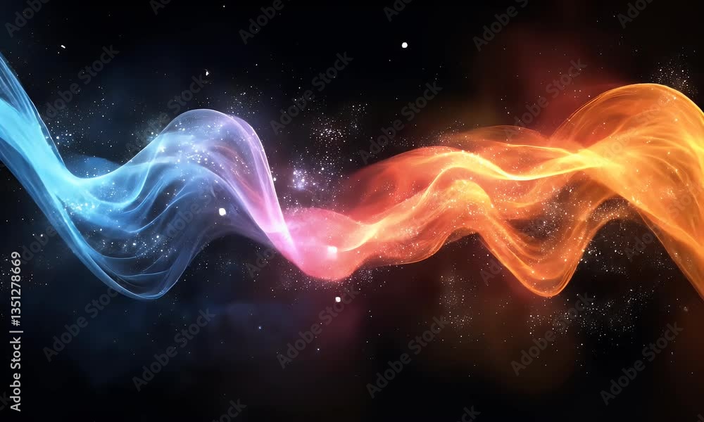 Abstract energy flows, colliding colors Abstract energy flows, colliding colors