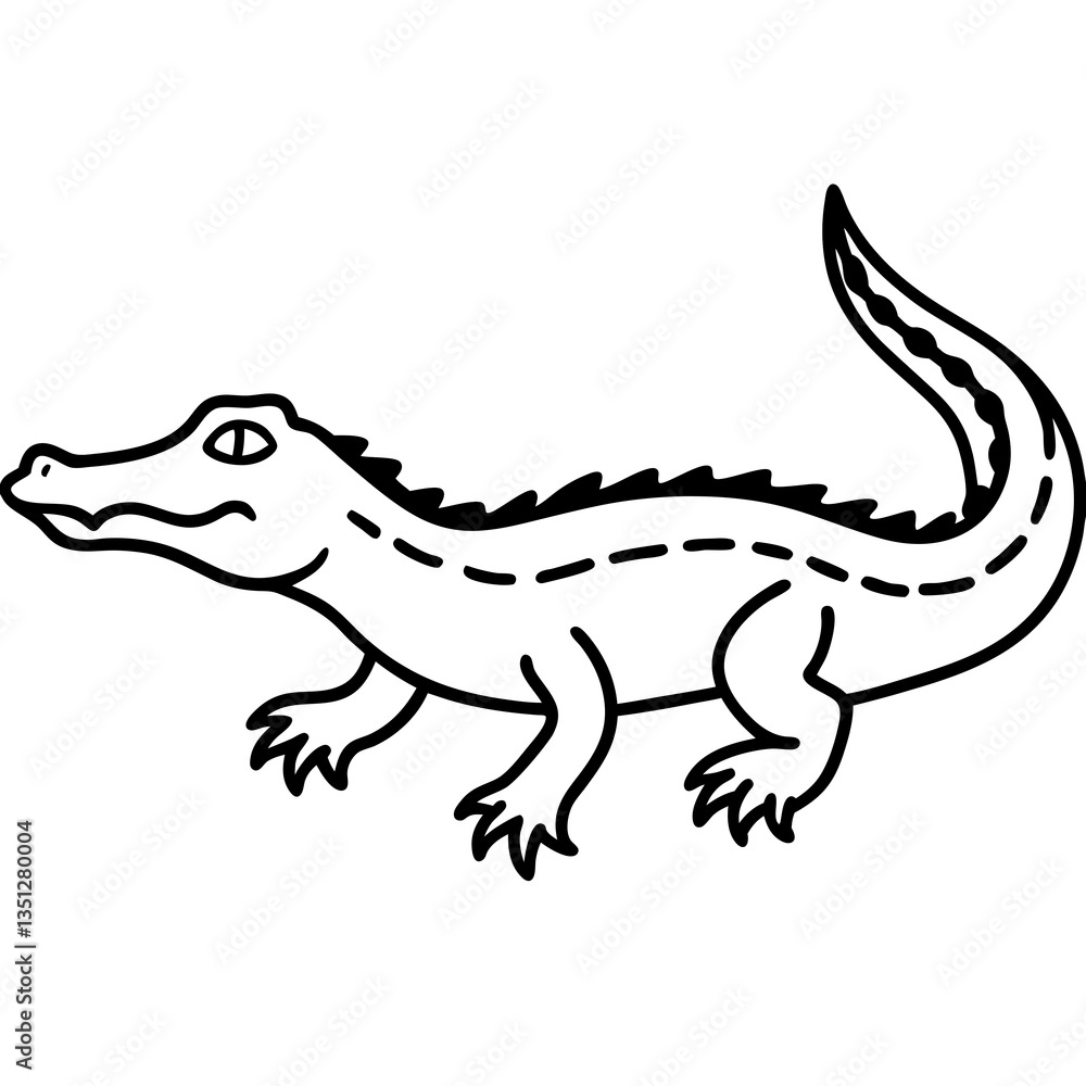 Nile Crocodile Simple Vector Art on White Background Nile Crocodile Simple Vector Art on White Background