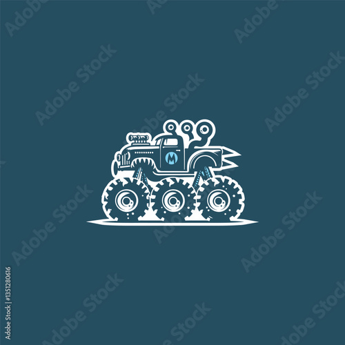 vector illustration car monster transportation