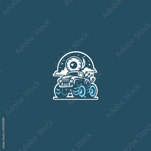 monster car vector