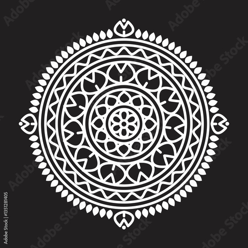 Mandala design vector, Circular pattern geometric Luxury mandala for Alpona, Henna, Mehndi, tattoo, decoration, Alpona design
