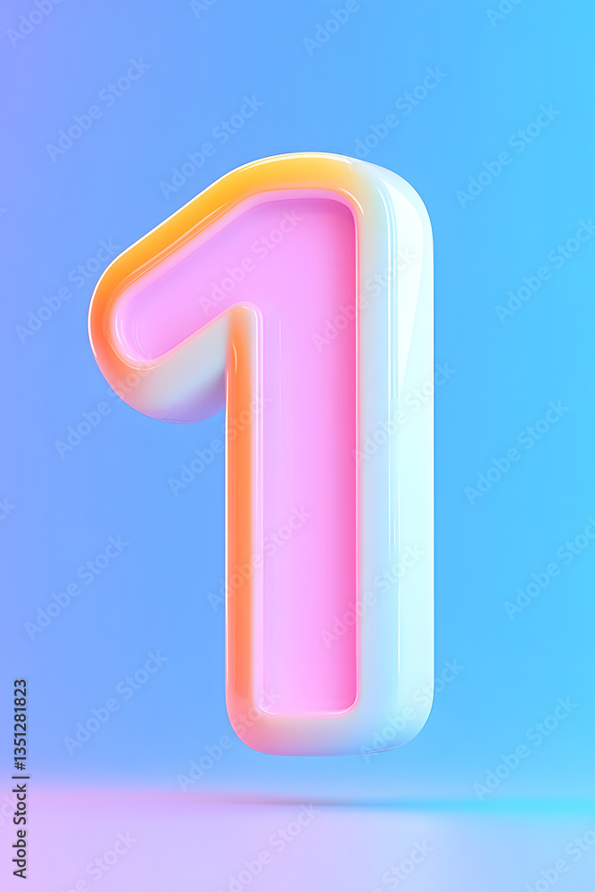 Countdown number 1 illustration poster Countdown number 1 illustration poster