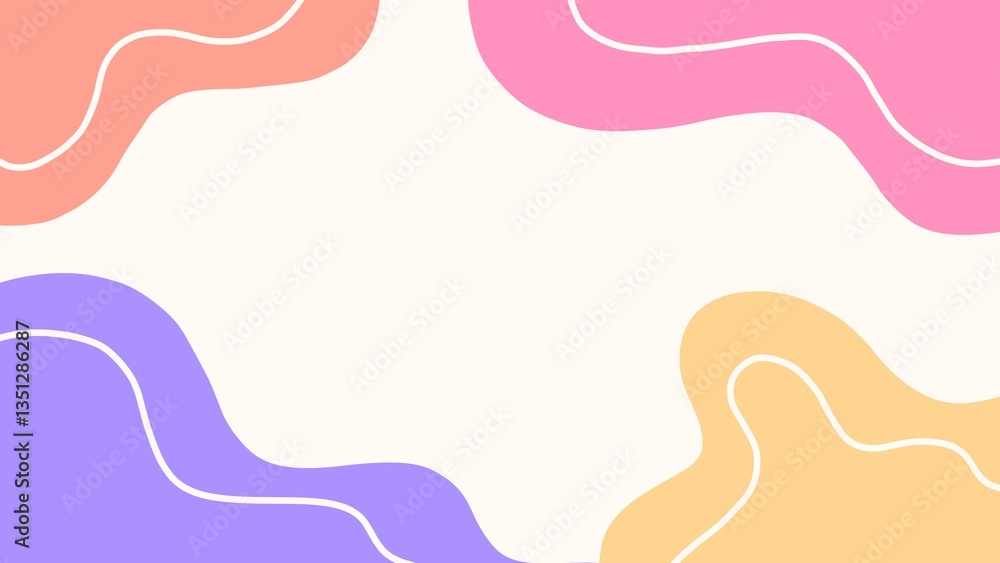 Cute abstract background of vibrant hand-drawn colorful waves Cute abstract background of vibrant hand-drawn colorful waves