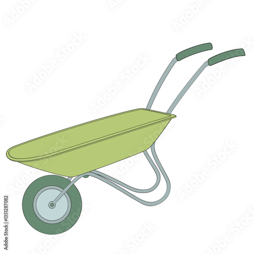 garden wheelbarrow on white background