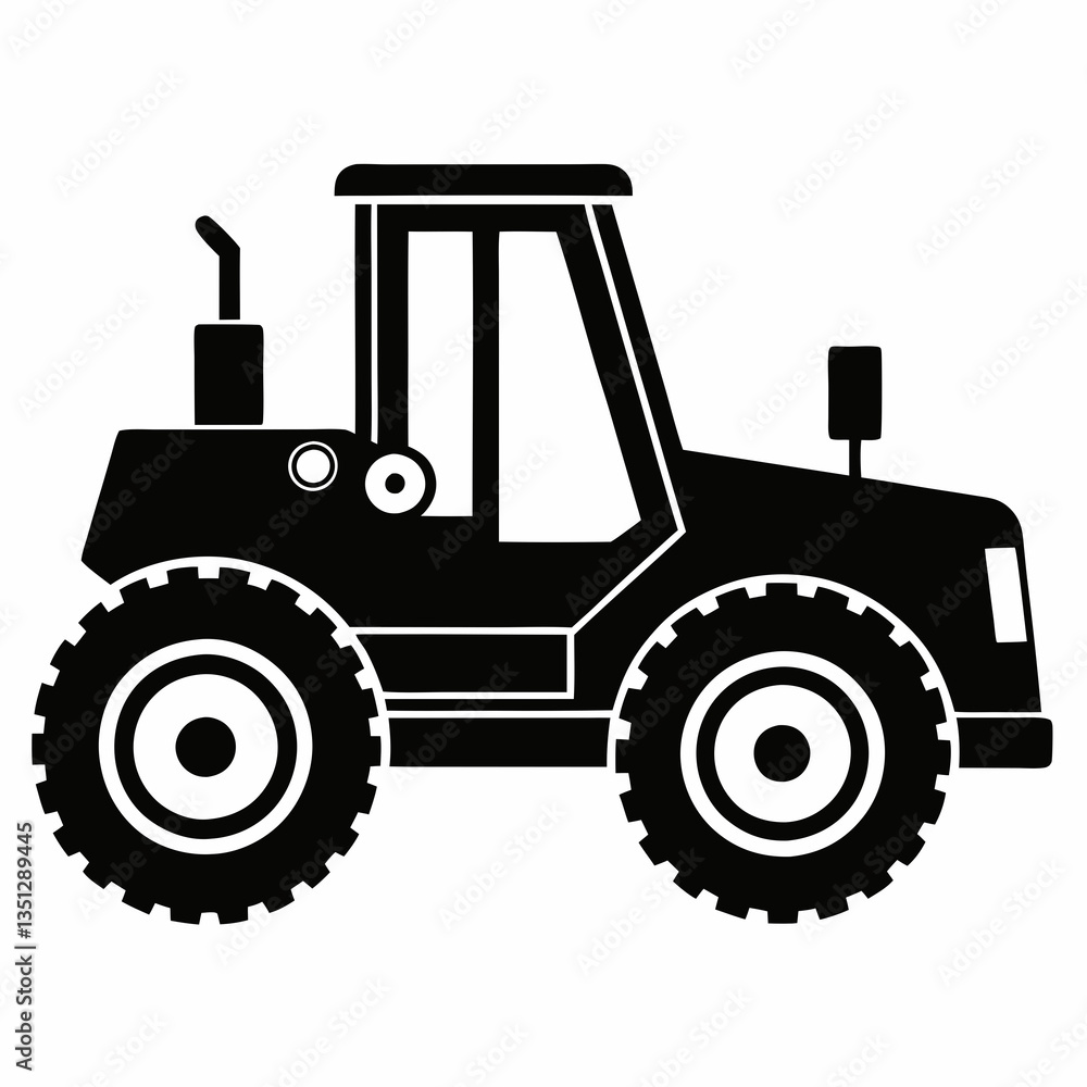 Motor Grader Silhouette Vector on White Background Motor Grader Silhouette Vector on White Background