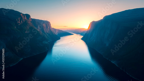 Mountain River in Rugged Terrain. Travel Destination, Untamed Wilderness, Outdoor Exploration.