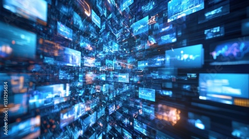 Abstract Digital Data Stream: A Futuristic Visualization of Information Flow